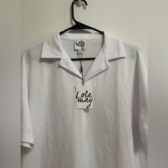 NWT - ASOS - Lola May - Women’s Oversized Polo Dress - White - Size 8 - Picture 2 of 3